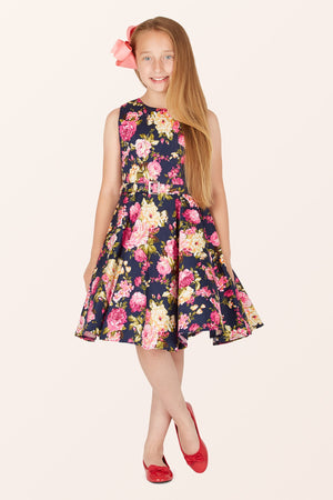 Kids Audrey Divinity Dress - Midnight Blue