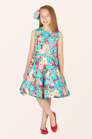 Kids Audrey Divinity Dress - Turquoise