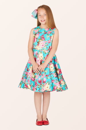 Kids Audrey Divinity Dress - Turquoise