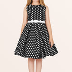 Kids Audrey Polka Dot Dress - Black