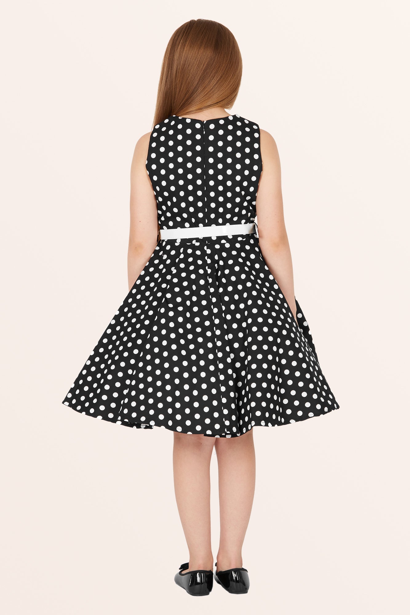 Kids Audrey Polka Dot Dress - Black