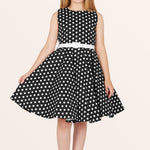 Kids Audrey Polka Dot Dress - Black