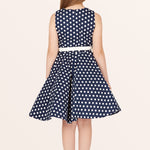 Kids Audrey Polka Dot Dress - Midnight Blue