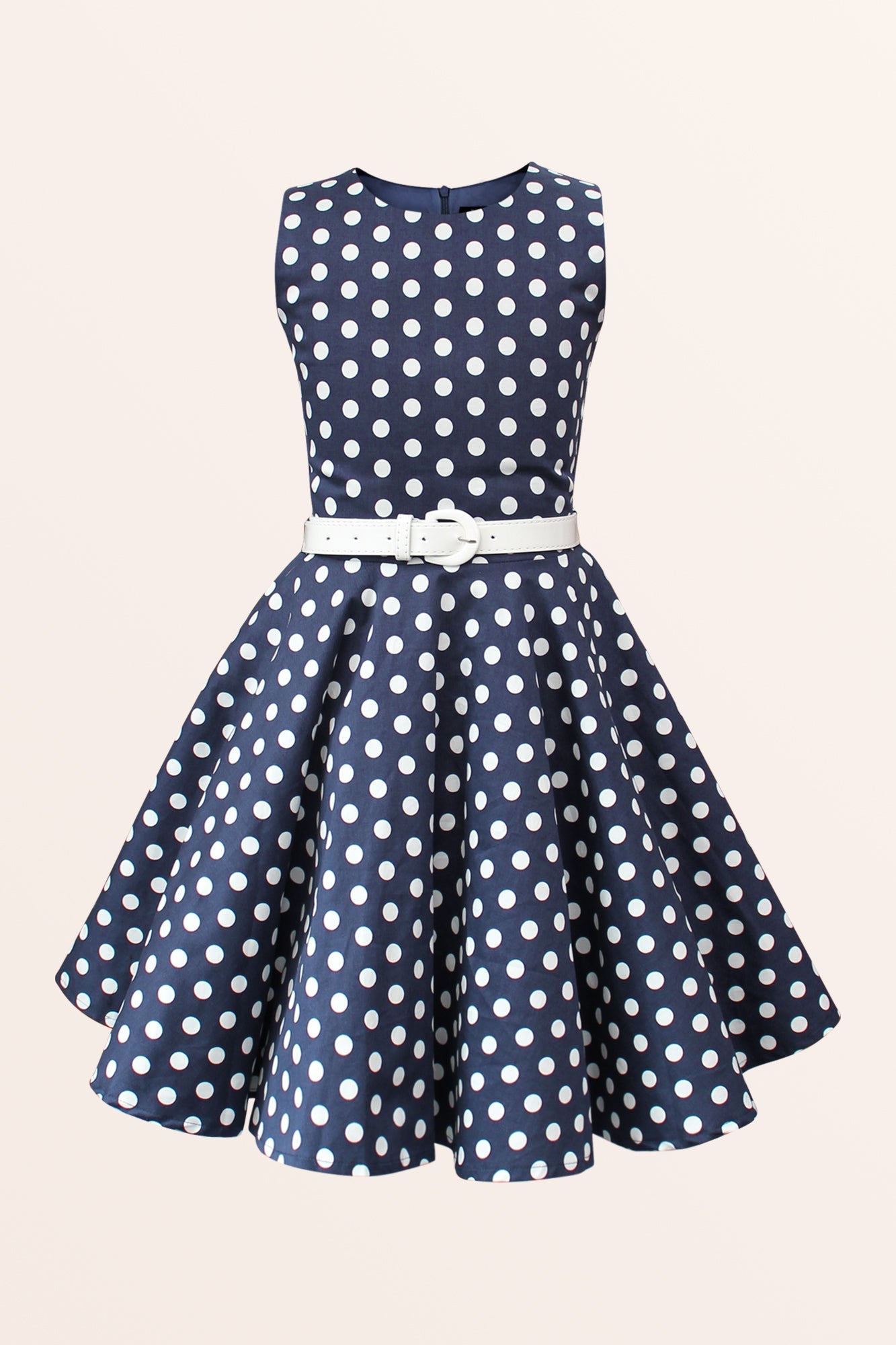 Kids Audrey Polka Dot Dress - Midnight Blue
