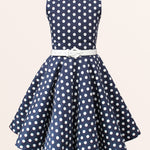 Kids Audrey Polka Dot Dress - Midnight Blue