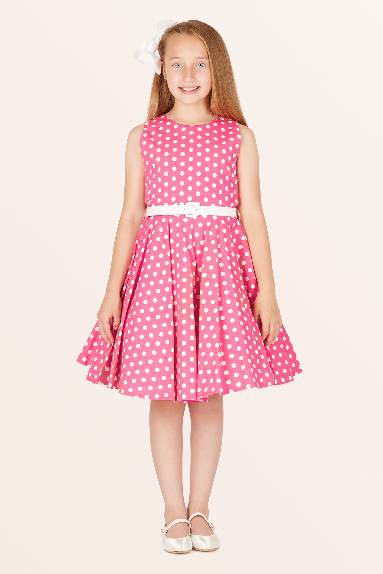 Kids Audrey Polka Dot Dress - Pink