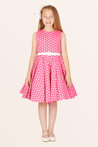 Kids Audrey Polka Dot Dress - Pink