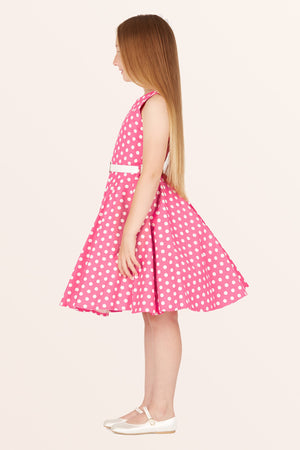 Kids Audrey Polka Dot Dress - Pink