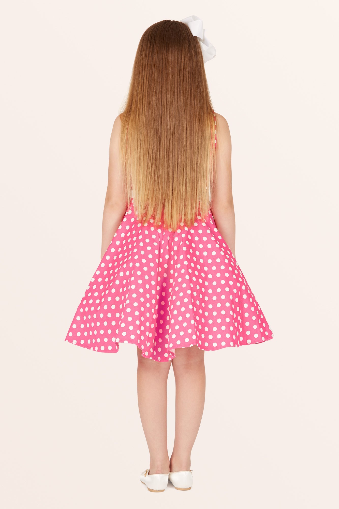 Kids Audrey Polka Dot Dress - Pink
