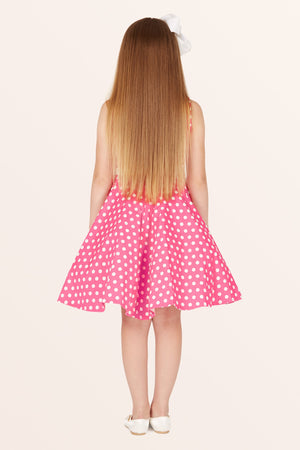 Kids Audrey Polka Dot Dress - Pink