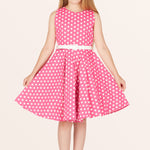 Kids Audrey Polka Dot Dress - Pink