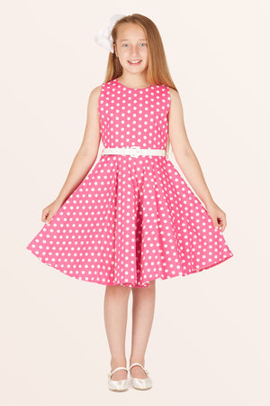 Kids Audrey Polka Dot Dress - Pink
