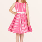 Kids Audrey Polka Dot Dress - Pink