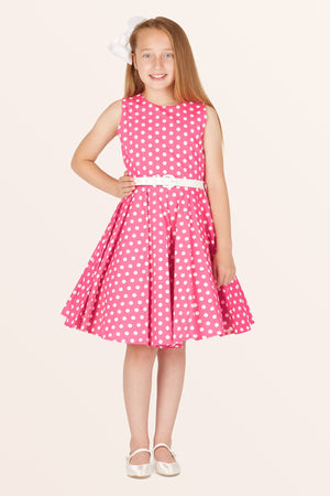 Kids Audrey Polka Dot Dress - Pink