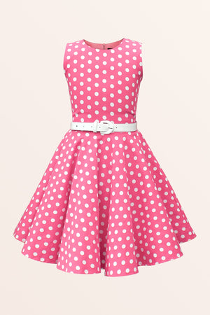 Kids Audrey Polka Dot Dress - Pink