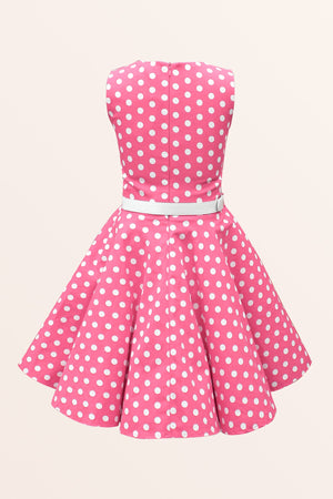 Kids Audrey Polka Dot Dress - Pink