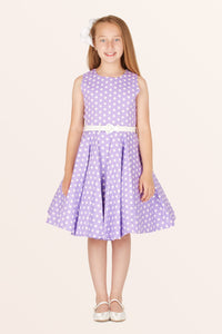 Kids Audrey Polka Dot Dress - Purple