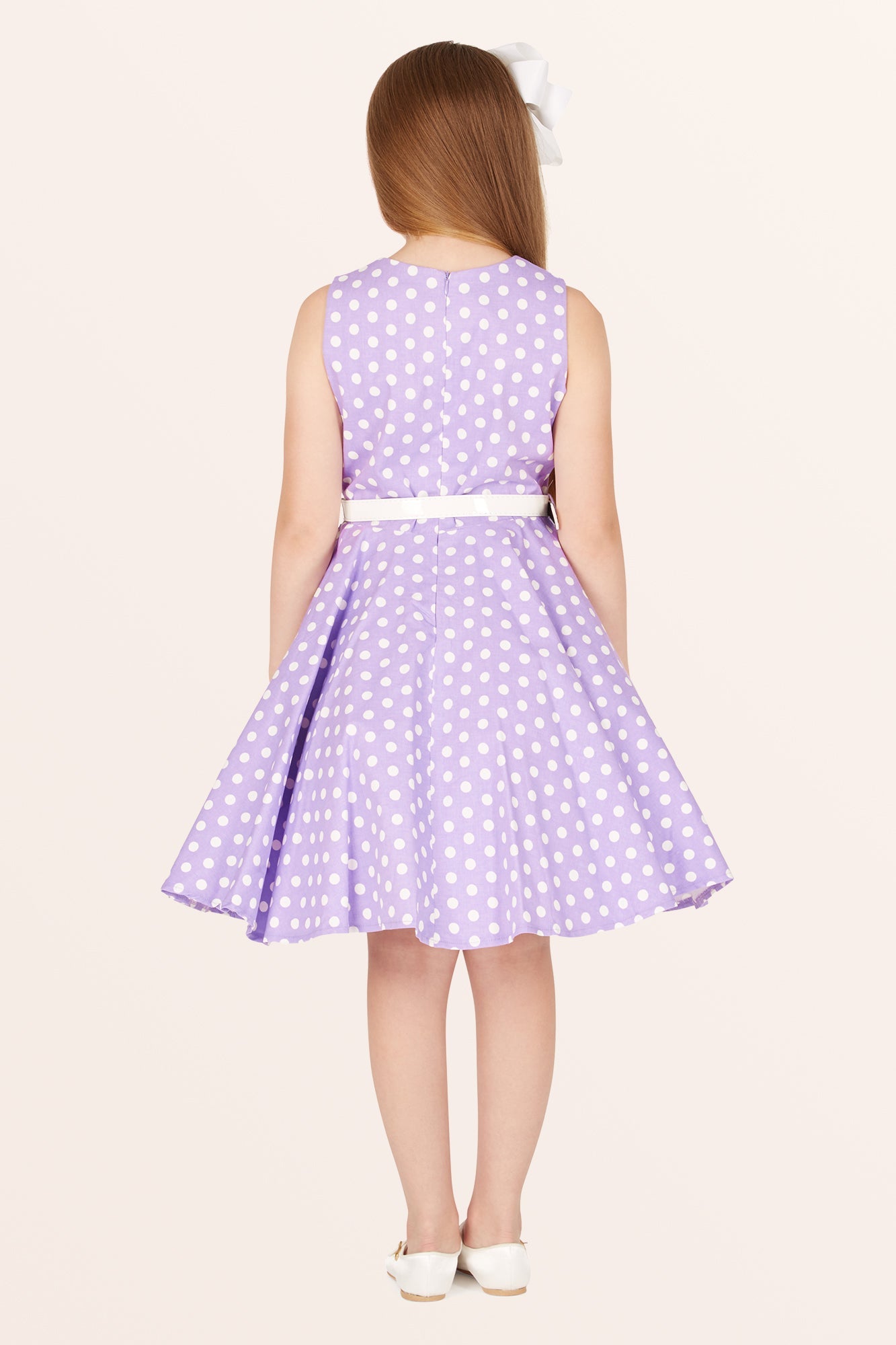 Kids Audrey Polka Dot Dress - Purple