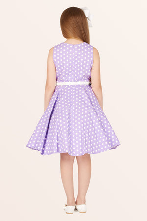 Kids Audrey Polka Dot Dress - Purple