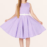 Kids Audrey Polka Dot Dress - Purple