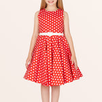 Kids Audrey Polka Dot Dress - Red