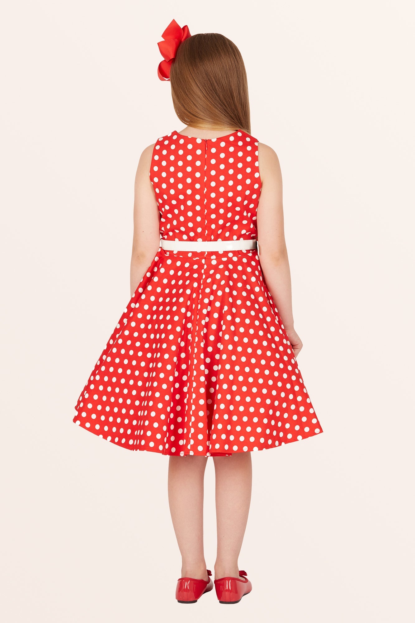 Kids Audrey Polka Dot Dress - Red