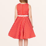 Kids Audrey Polka Dot Dress - Red