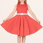 Kids Audrey Polka Dot Dress - Red