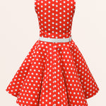 Kids Audrey Polka Dot Dress - Red