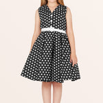 Kids Holly Polka Dot Dress - Black