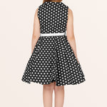Kids Holly Polka Dot Dress - Black