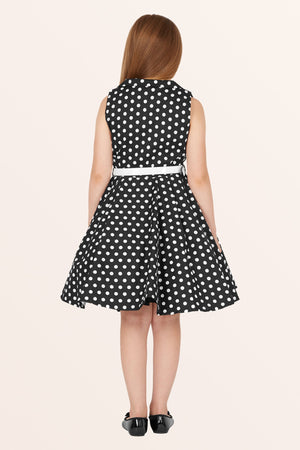 Kids Holly Polka Dot Dress - Black