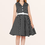 Kids Holly Polka Dot Dress - Black