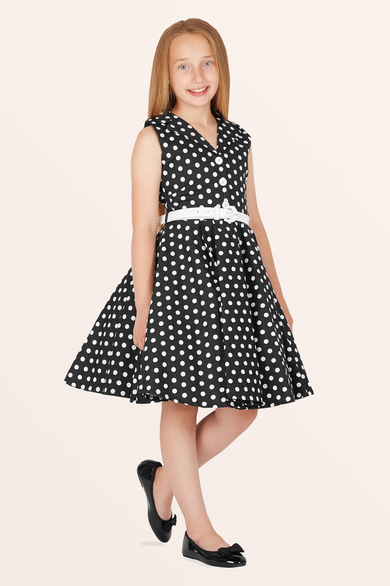 Kids Holly Polka Dot Dress - Black