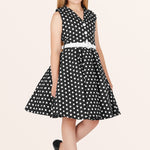 Kids Holly Polka Dot Dress - Black