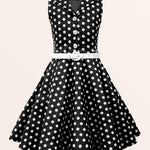 Kids Holly Polka Dot Dress - Black
