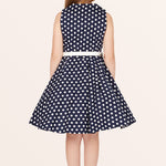 Kids Holly Polka Dot Dress - Midnight Blue