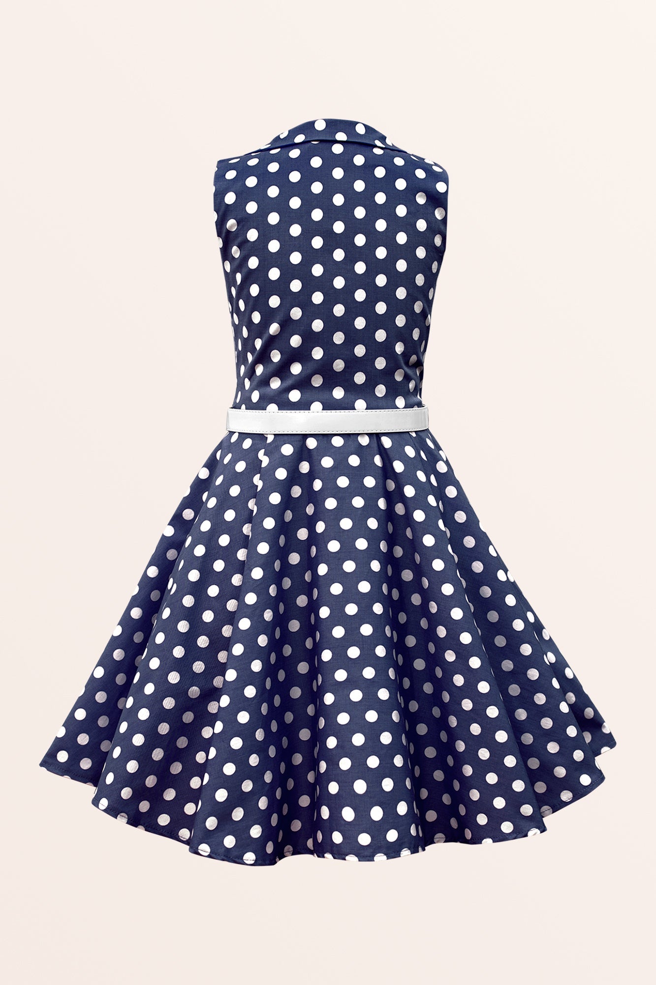 Kids Holly Polka Dot Dress - Midnight Blue