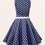 Kids Holly Polka Dot Dress - Midnight Blue