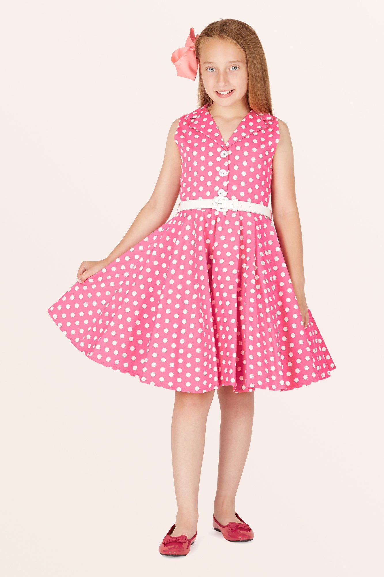 Kids Holly Polka Dot Dress - Pink