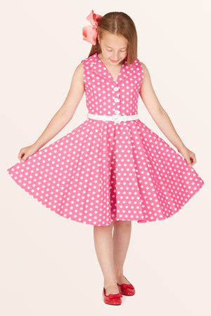 Kids Holly Polka Dot Dress - Pink
