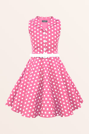 Kids Holly Polka Dot Dress - Pink
