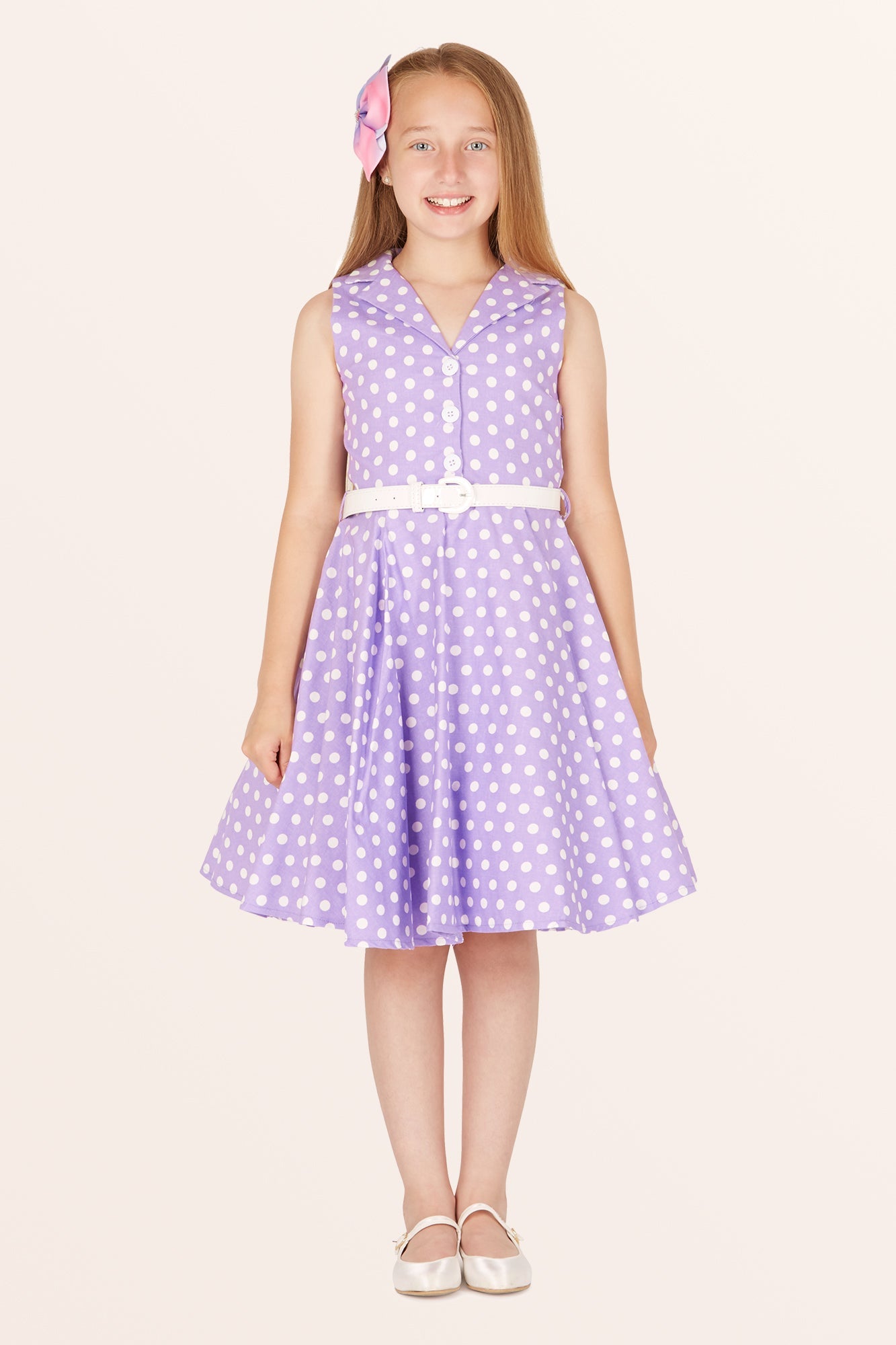 Kids Holly Polka Dot Dress - Purple
