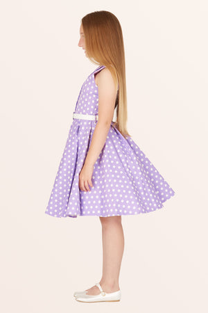 Kids Holly Polka Dot Dress - Purple