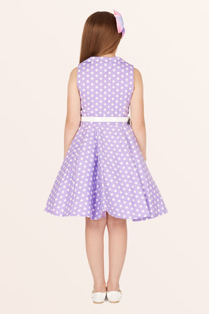 Kids Holly Polka Dot Dress - Purple