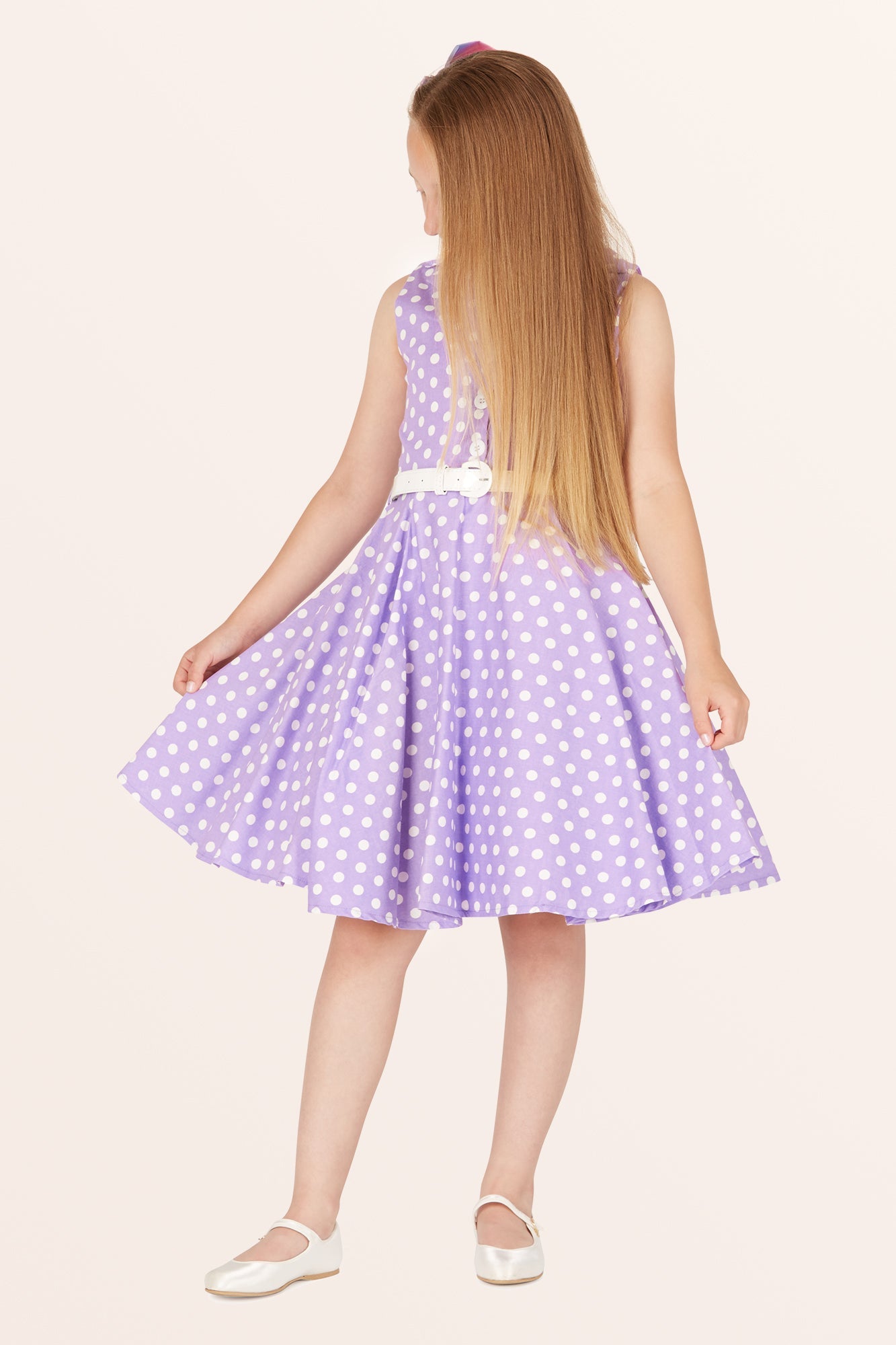 Kids Holly Polka Dot Dress - Purple