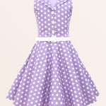 Kids Holly Polka Dot Dress - Purple