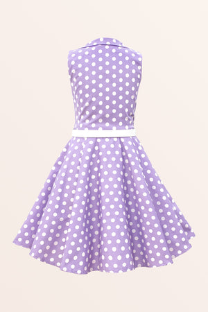 Kids Holly Polka Dot Dress - Purple