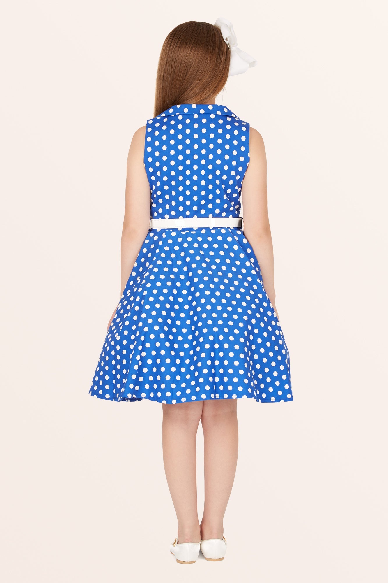 Kids Holly Polka Dot Dress - Royal Blue