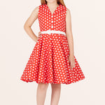 Kids Holly Polka Dot Dress - Red